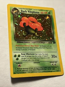 Dark Vileplume 13/82 2000 Pokemon TCG Team Rocket Holo Rare Card NEAR MINT Swirl - Image 3