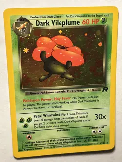 Dark Vileplume 13/82 2000 Pokemon TCG Team Rocket Holo Rare Card NEAR MINT Swirl - Image 5