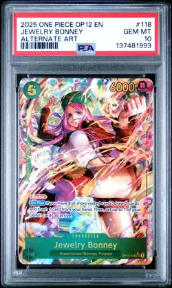 PSA 10 Jewelry Bonney OP12 #118 Alt Art 2025 One Piece Legacy Of The Master SEC - Image 1