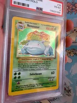 Pokemon Card TCG Venusaur Base Set Holo Unlimited Rare Card 15/102 PSA 4 - Image 2