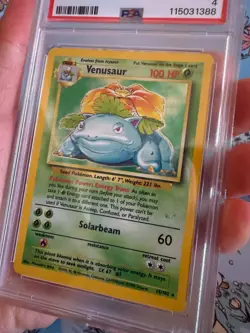 Pokemon Card TCG Venusaur Base Set Holo Unlimited Rare Card 15/102 PSA 4 - Image 3