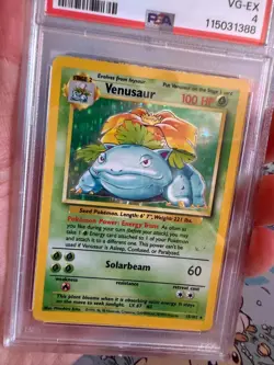 Pokemon Card TCG Venusaur Base Set Holo Unlimited Rare Card 15/102 PSA 4 - Image 4
