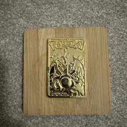 Pokemon Charizard Nintendo 1999 Burger King 23k Gold Plated Card - Image 1