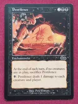 Magic The Gathering URZA'S SAGA PESTILENCE black card MTG - Image 1