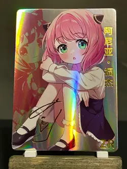 Goddess Story CCG Holo Foil Waifu Anime NEW ZR Signature Cards - Anya Forger - Image 1