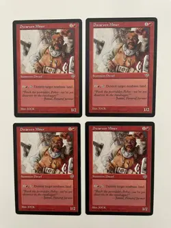 MTG 4X MIRAGE DWARVEN MINER NM MAGIC THE GATHERING CARD RED UNCOMMON CREATURE - Image 2