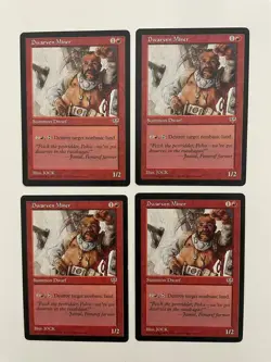 MTG 4X MIRAGE DWARVEN MINER NM MAGIC THE GATHERING CARD RED UNCOMMON CREATURE - Image 4