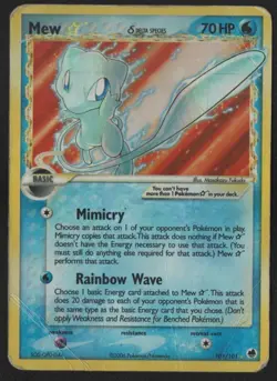 Pokemon Card-Mew-Gold Star-Holo-Ex Dragon Frontiers-101/101-ENG-Very Poor - Image 1