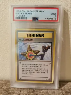 PSA 9 Pokemon Card Misty's Tears Misty Gym Japanese - no rarity error banned art - Image 1