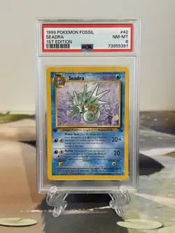 Pokemon Card 1st Edition Seadra - Fossil Set No. 42/62 - PSA 8 NM-MT - Image 1