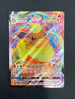 Pokemon TCG Flareon VMAX Holo Card Evolving Skies 018/203 - Image 1
