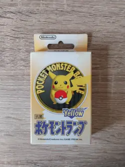 1998 Japanese Pokemon Poker Playing Cards Deck Sealed 3D Yellow Pikachu Set - Image 1