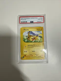 PSA 10 Pikachu Expedition Pokemon Card GEM MINT 2002 #124 - Image 1
