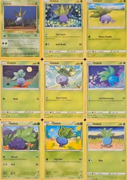 (9x) ODDISH Pokemon Card Collection Set Deck Building GREEN GRASS PLANT - Image 1