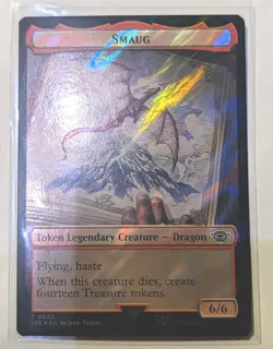 Smaug Food (0023) Double-Sided Token (Surge Foil) Lord Of The Rings - MTG - Image 1