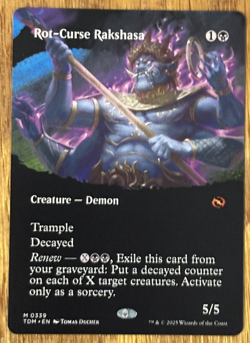 MTG Tarkir Dragonstorm, Rot-Cursed Rakshasa - Borderless - Image 1