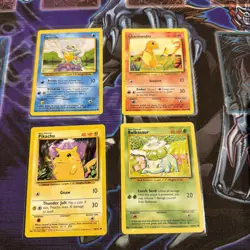 Pokemon Base Set Starter Bulbasaur Charmander Squirtle Pikachu WOTC 1999 bundle - Image 1