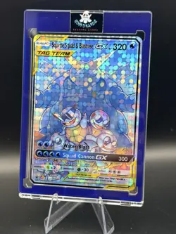 Fan Made CUSTOM DISPLAY CARD Squirtle Squad & Blastoise GX Bubble Holo - Image 1