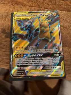 Pokemon TCG Sm: Team Up Pikachu Zekrom GX Ultra Rare Holo Card 162/181 - Image 1