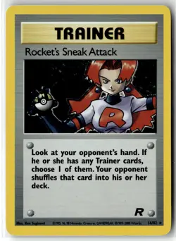 Rocket's Sneak Attack ⭐ 16/82 Holo Rare Team Rocket 2000 Pokemon NM/LP - Image 1