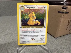 1999 Pokemon Fossil 1st First Edition Dragonite Holo 4/62 - Image 1
