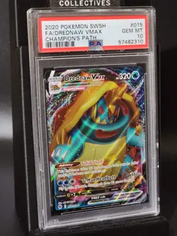 DREDNAW Vmax Full Art #15 Pokemon TCG 2020 Champion's Path PSA 10 GEM MT - Image 1