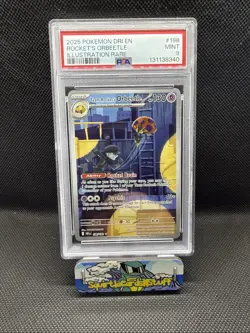 2025 POKEMON DESTINED RIVALS ILLUSTRATION RARE #198 TEAM ROCKET'S ORBEETLE PSA 9 - Image 1