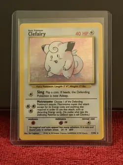 Clefairy 5/102 - Base Set Holo Pokemon TCG Vintage - Image 1