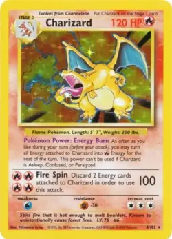 Charizard - 4/102 - Holo Rare - Unlimited Edition DMG, English Pokemon Base Set - Image 1