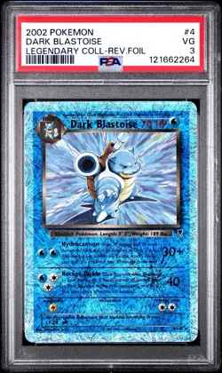 PSA 3 VG Blastoise Reverse Holo Foil #4 Legendary Collection 2002 Pokemon WoTC - Image 1