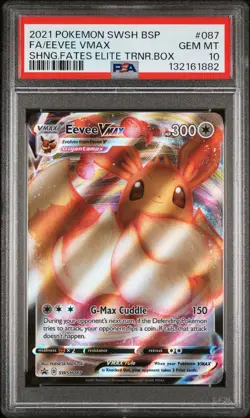 2021 POKEMON SWSH BLACK STAR PROMO #087 FULL ART/EEVEE VMAX PSA 10 - Image 1