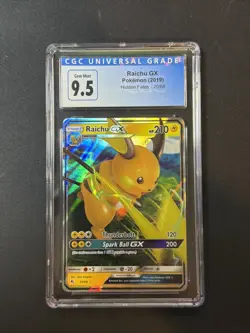 2019 POKEMON SUN & MOON HIDDEN FATES #20 RAICHU GX Graded CGC 9.5 Grading - Image 1