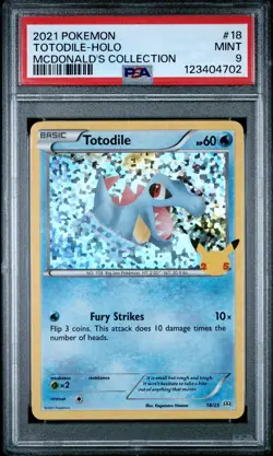 2021 POKEMON MCDONALD'S COLL #18 TOTODILE-HOLO PSA 9 - Image 1