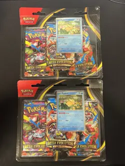2x Pokemon TCG: Mega Evolution 3-Pack Blister Psyduck Promo lot of 2 SHIPS FAST - Image 1