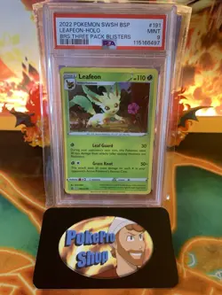 2022 Pokemon Sword & Shield Leafeon SWSH191 Black Star Promo Holo - PSA 9 - Image 1
