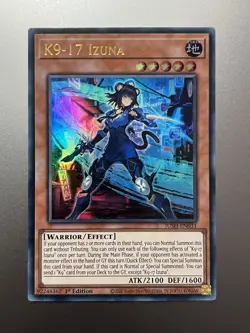 Yugioh - K9-17 Izuna Ultra Rare JUSH-EN031, Near Mint, 1st Edition, Euro Print - Image 1