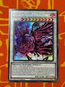 YUGIOH RUDDY ROSE DRAGON SECRET RARE 1ST EDITION NM MP22-EN077 - Image 1