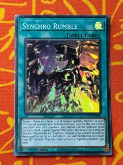 YUGIOH SYNCHRO RUMBLE SUPER RARE 1ST EDITION NM AGOV-EN060 - Image 1