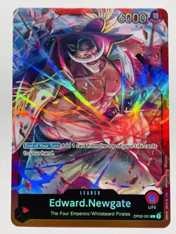 CARD ONE PIECE TCG - Edward Newgate Leader Alt Art OP02-001 NEAR MINT English - Image 1