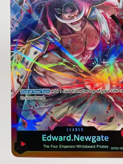 CARD ONE PIECE TCG - Edward Newgate Leader Alt Art OP02-001 NEAR MINT English - Image 5