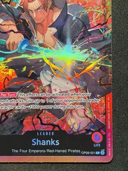 One Piece Card TCG - Shanks (OP09-001) Leader Alt Art NEAR MINT English - Image 4