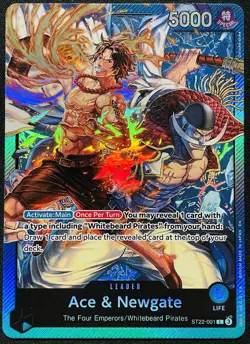 CARD ONE PIECE TCG - Ace & Newgate Leader NEAR MINT English AA - Image 1