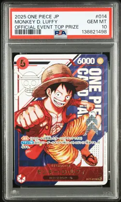 Monkey D. Luffy One Piece 2025 Official Event Top Prize Japanese ST21-014 PSA 10 - Image 1