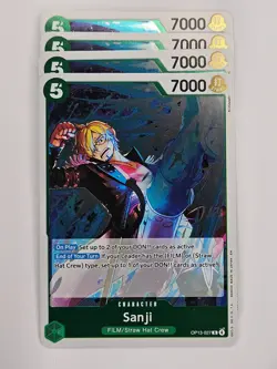 One Piece - 4x OP13-027 Sanji - Rare - Image 1
