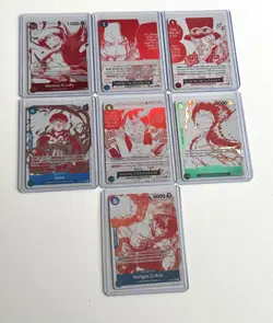Full Set (7 Cards) OP-13 ENG One Piece Treasure Pack Promo Red & White - Image 3