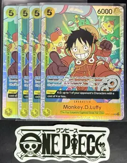 4x One Piece OP07-109 SR Monkey.D.Luffy - English - Foil - Play Set - NM/M - Image 1