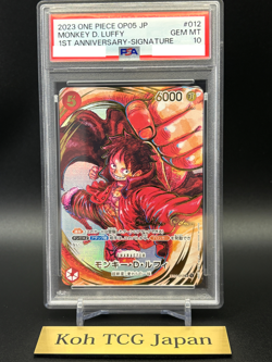 PSA 10 Monkey D. Luffy ST01-012 Eiichiro Oda Signature One Piece Card Japanese - Image 2