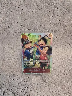 One Piece Tcg Ace & Sabo & Luffy Op13-007 Super Rare Eng Nm - Image 1