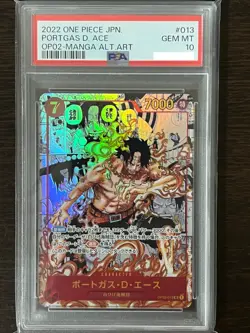 PSA 10 Portgas D Ace OP02-013 SR Comic Parallel Manga Alt Art ONE PIECE Japanese - Image 1
