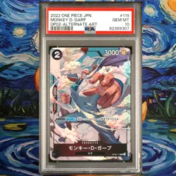 Monkey D Garp PSA 10 Graded Op02 115 Alternate Art Japanese One Piece Card - Image 1